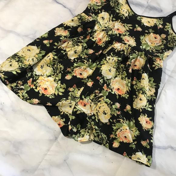 Kimchi Blue Coco Loco Black & Yellow Floral Romper - Picture 4 of 8